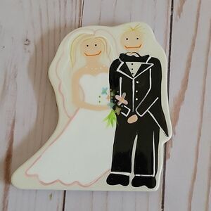 Wedding Day Bride & Groom Trivet Coton Colors attachment